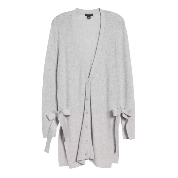 Halogen Sweaters - Halogen Oversized Button Up Side Tie Cardigan Sweater
